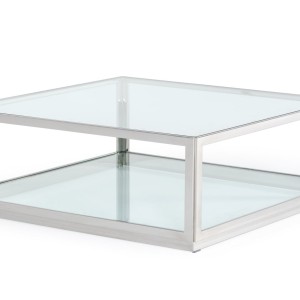 Modrest Weller - Mesa de centro moderna de acero inoxidable