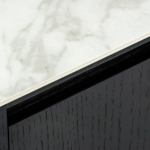 Modrest Peak - Buffet moderno de cerámica blanca/roble negro/oro rosa