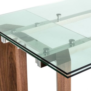 Modrest Helena - Mesa de comedor moderna extensible de cristal - Grande