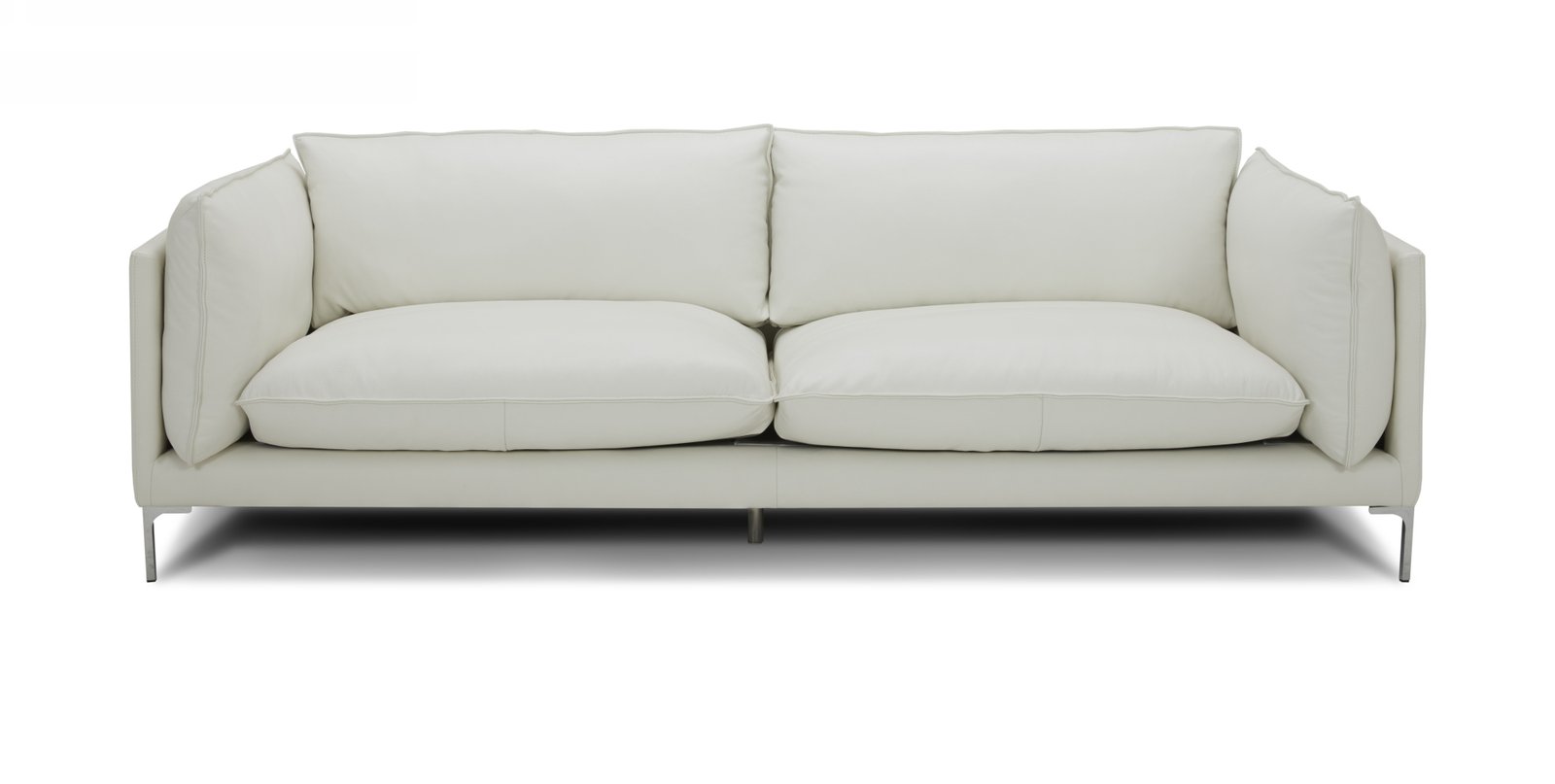 Divani Casa Harvest - Sofá moderno de cuero blanco