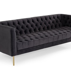 Divani Casa Chavez - Sofá de terciopelo gris DK