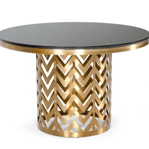 Modrest Kowal - Mesa de comedor de mármol negro Glam