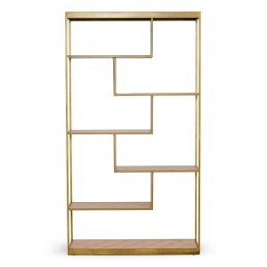 Modrest Jessica - Librería moderna de roble y latón