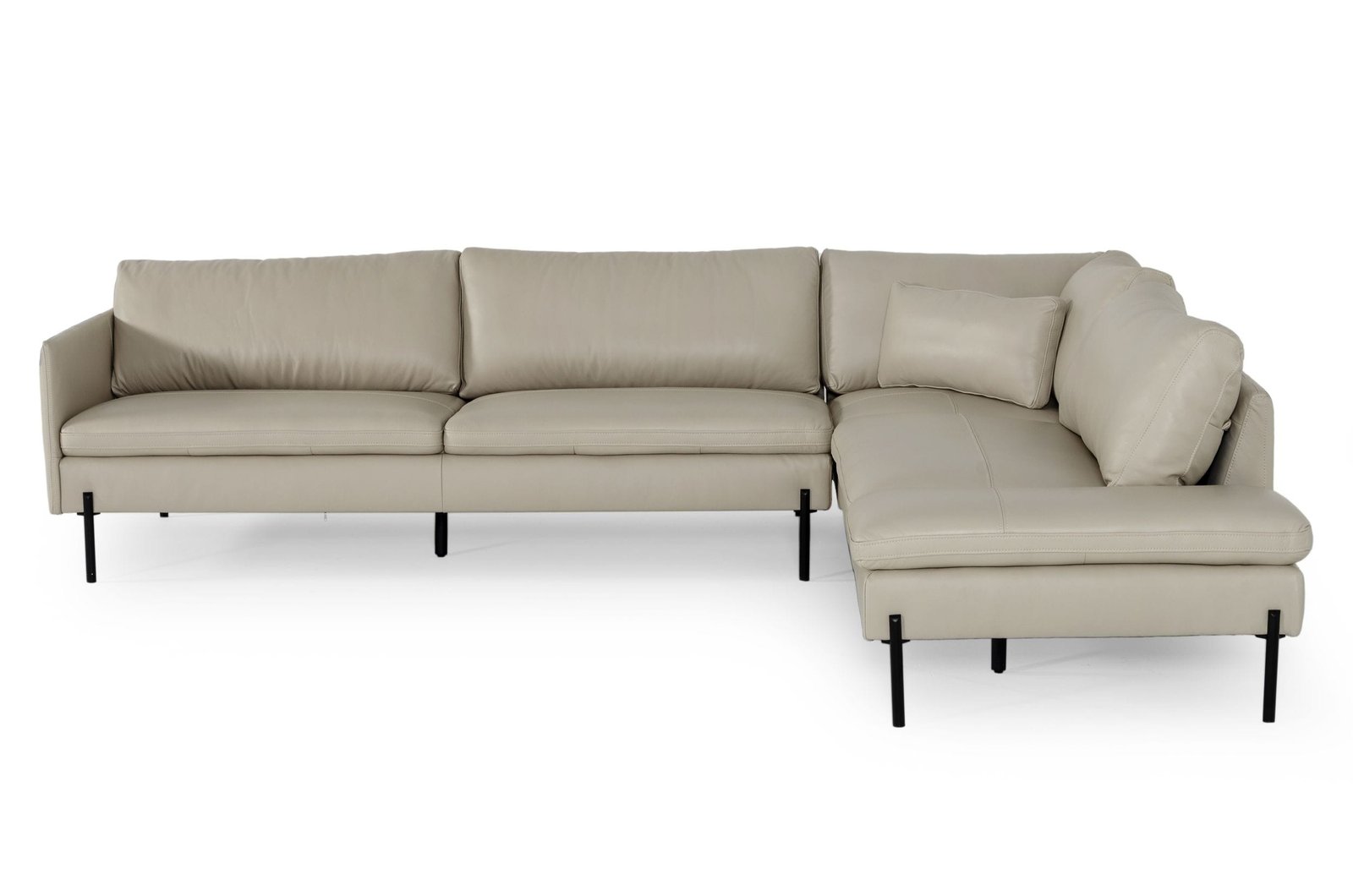 Divani Casa Sherry - Sofá seccional moderno de cuero gris con orientación derecha - Image 2
