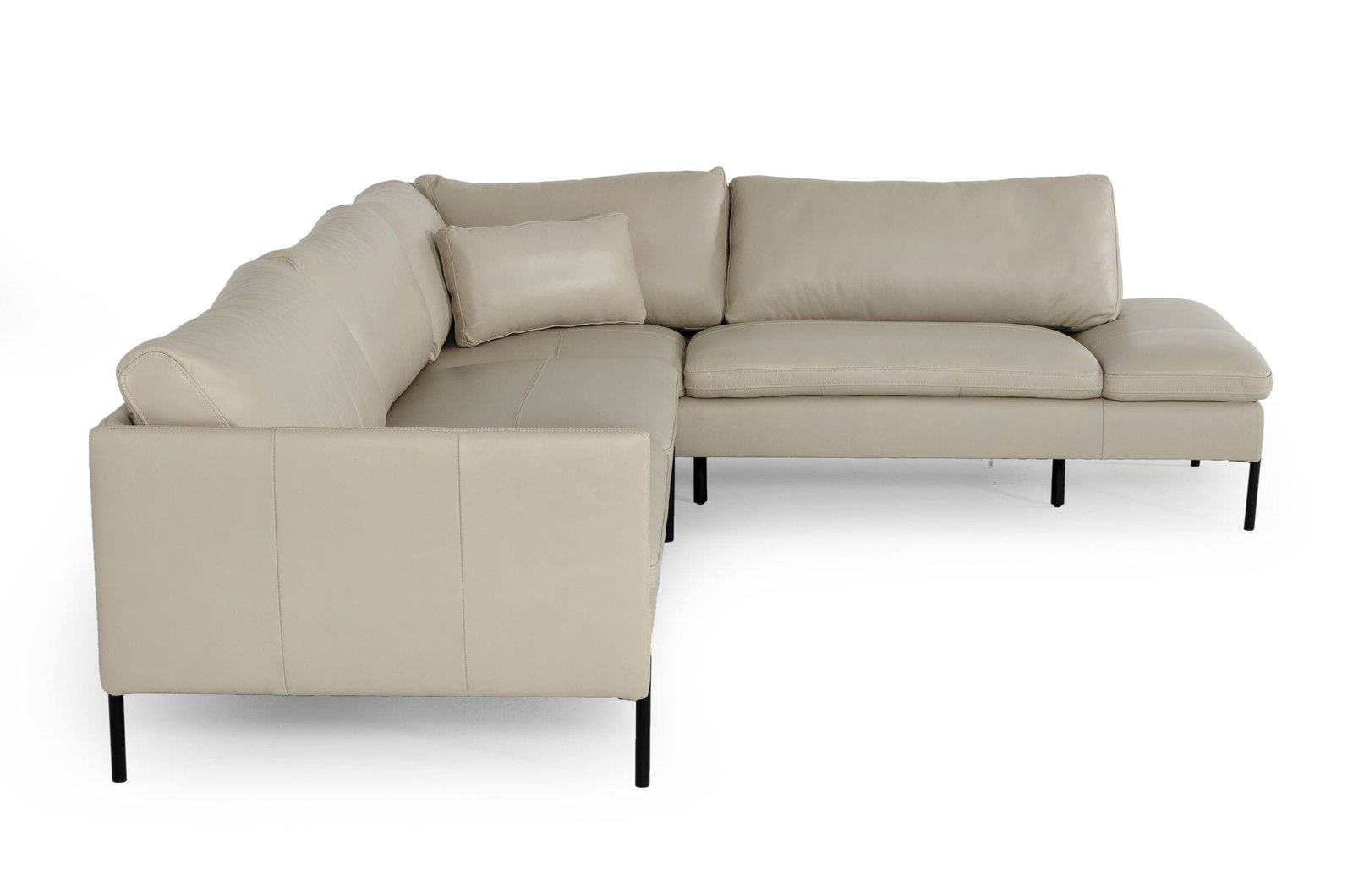 Divani Casa Sherry - Sofá seccional moderno de cuero gris con orientación derecha - Image 3
