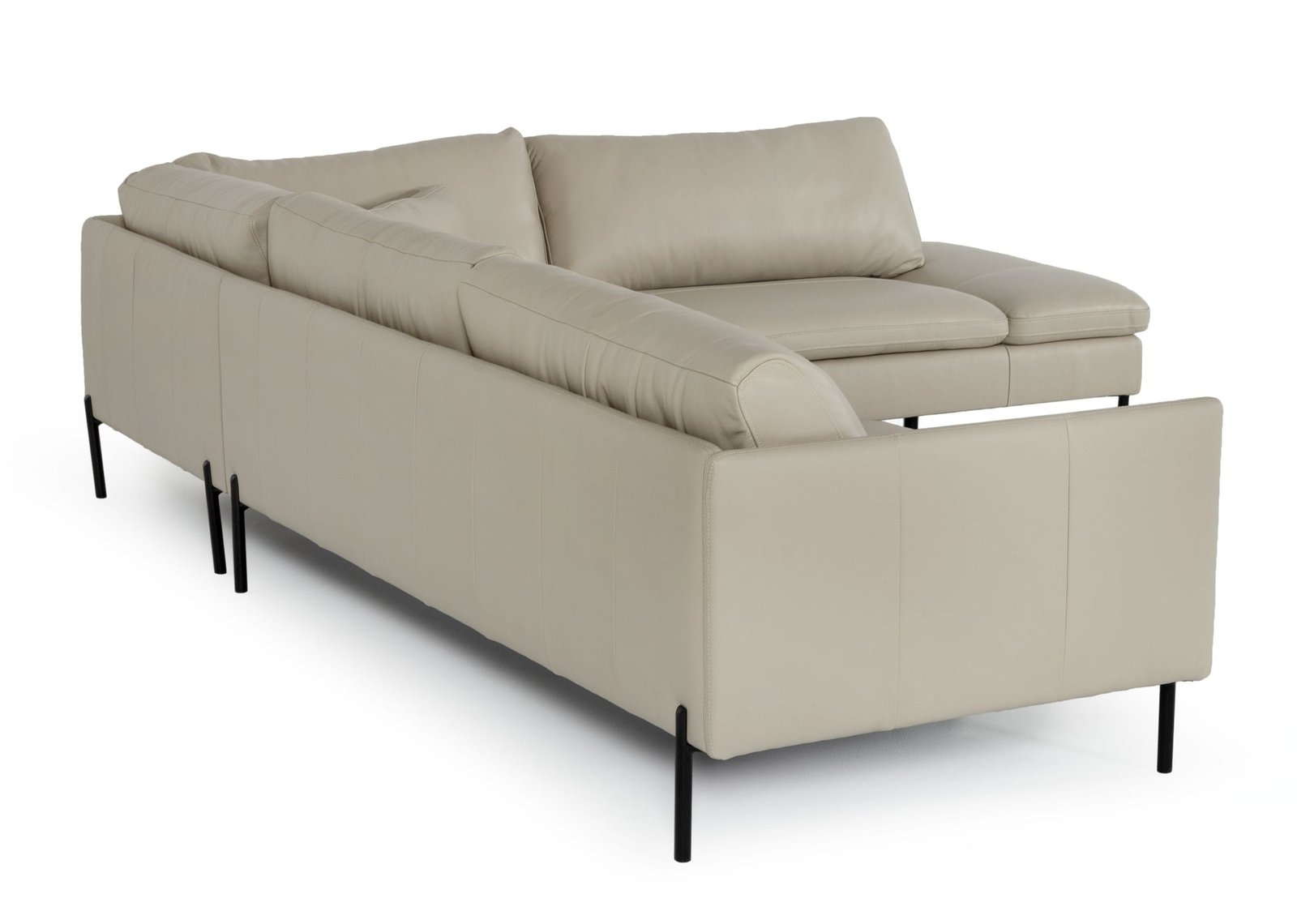 Divani Casa Sherry - Sofá seccional moderno de cuero gris con orientación derecha - Image 4