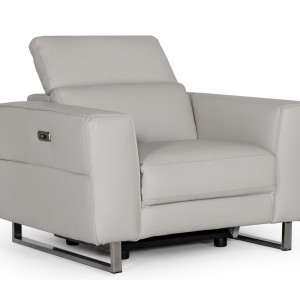 Accenti Italia Lucca - Sillón italiano moderno gris con sillón reclinable eléctrico