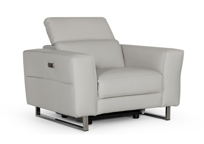 Accenti Italia Lucca - Sillón italiano moderno gris con sillón reclinable eléctrico