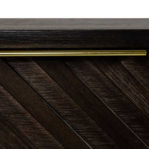 Mesita de noche Modrest Daisy Mid-Century de acacia oscura