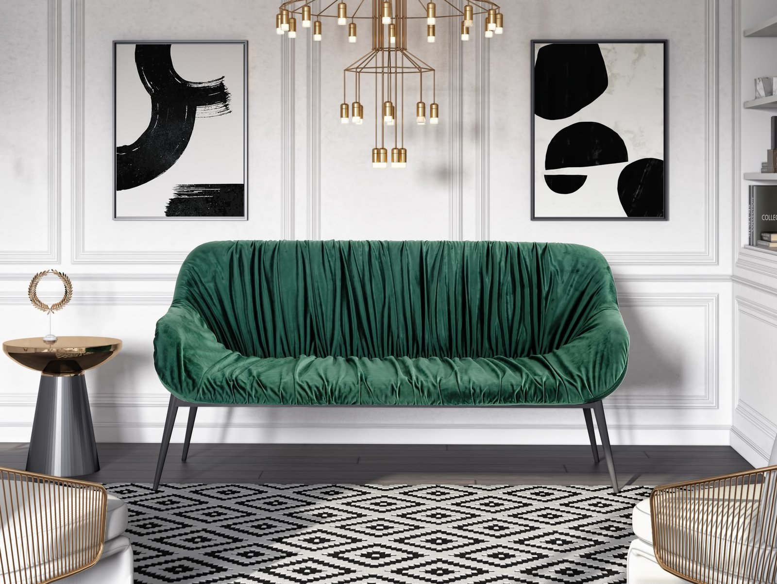 Modrest Katrina - Banco moderno de tela verde - Image 4