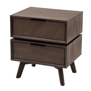 Modrest Roger - Mesita de noche de acacia de mediados de siglo