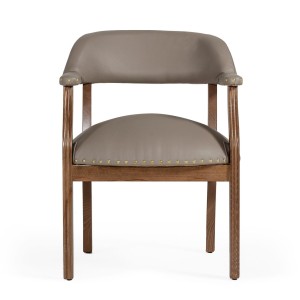 Silla de comedor Modrest Canosa moderna de piel sintética color topo