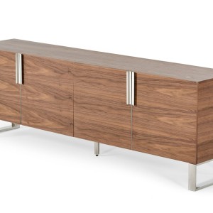 Modrest Gilroy - Buffet moderno de nogal y acero inoxidable