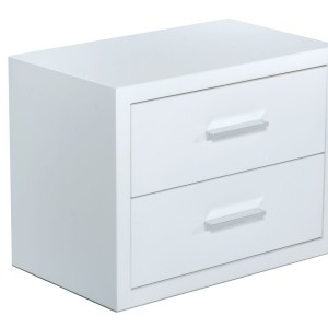 Modrest Adan - Mesita de noche moderna blanca