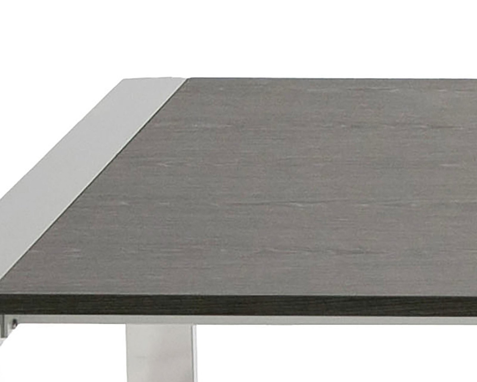Modrest Fauna - Mesa de comedor moderna cromada de acero inoxidable y gris olmo - Image 5