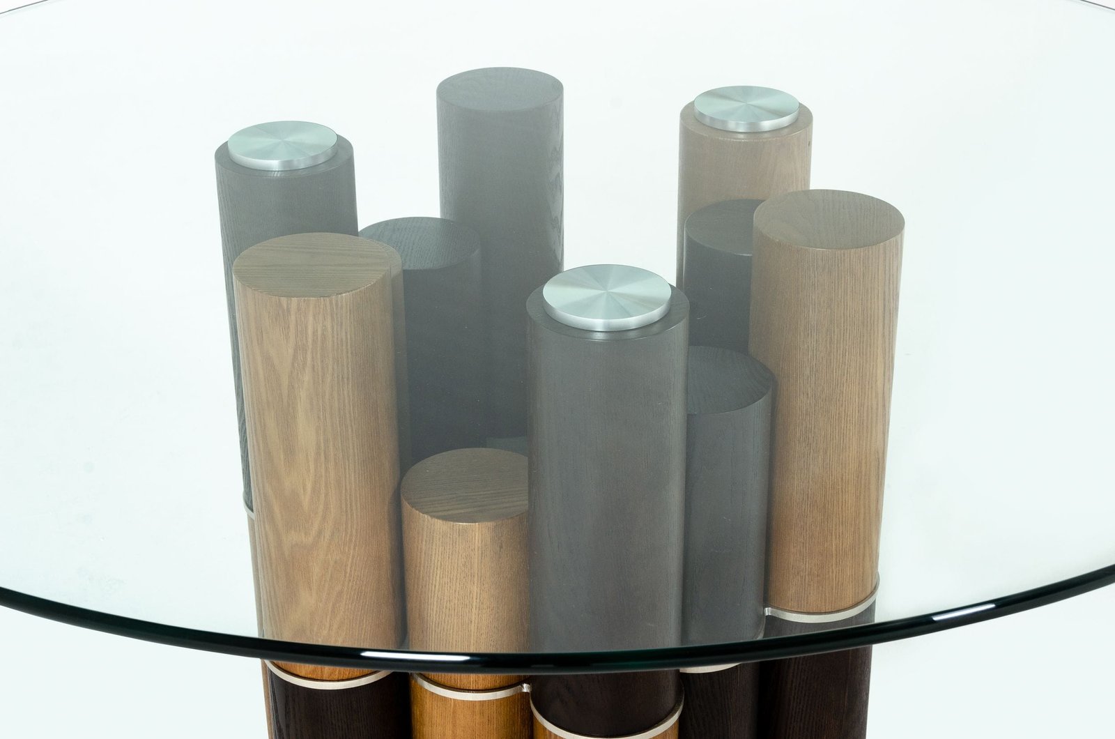 Modrest Greta - Mesa de comedor moderna de vidrio y nogal - Image 2