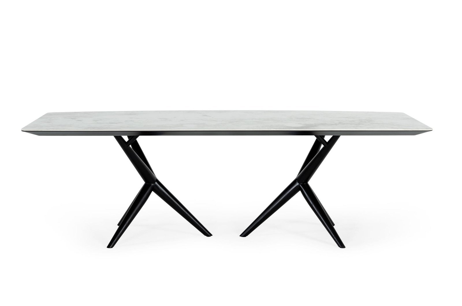 Modrest Stetson - Mesa de comedor moderna de cerámica blanca y fresno ahumado - Image 3