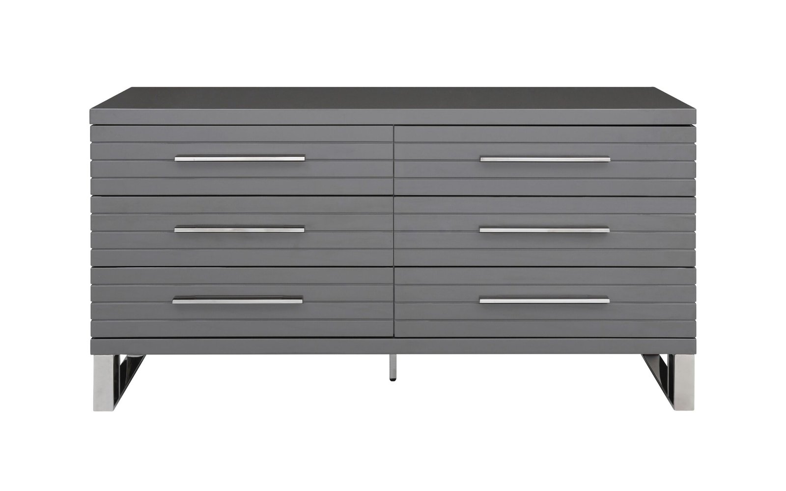 Modrest Splendor - Cómoda de listones gris brillante - Image 3