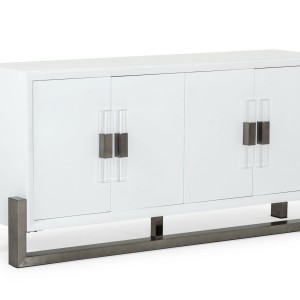 Modrest Lenny - Buffet moderno de acero inoxidable y color blanco brillante
