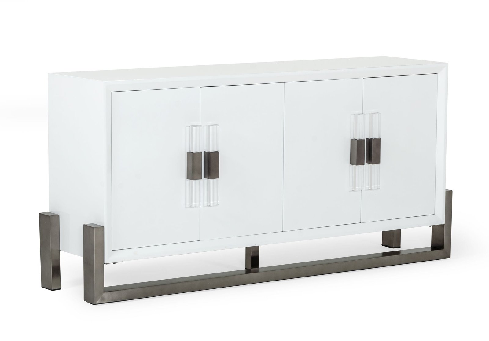 Modrest Lenny - Buffet moderno de acero inoxidable y color blanco brillante