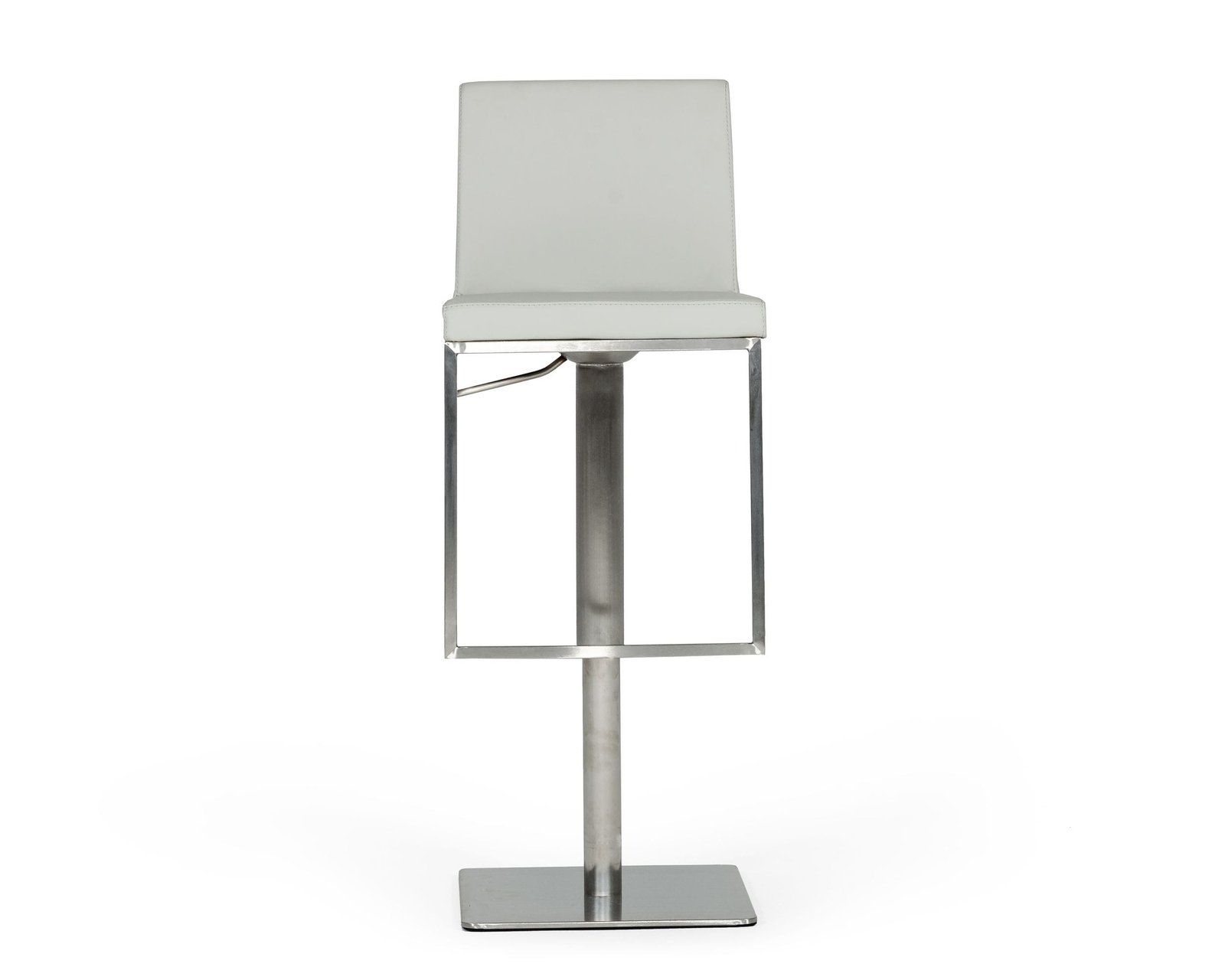 Modrest Folsum - Taburete de bar moderno de acero inoxidable cepillado y gris claro