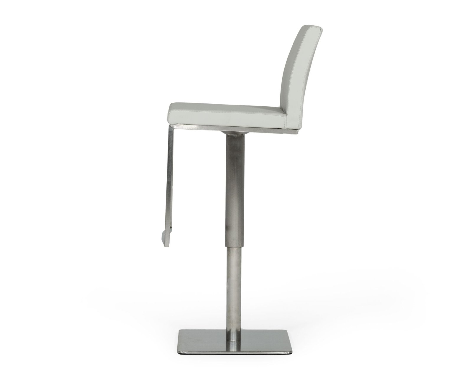 Modrest Folsum - Taburete de bar moderno de acero inoxidable cepillado y gris claro - Image 2