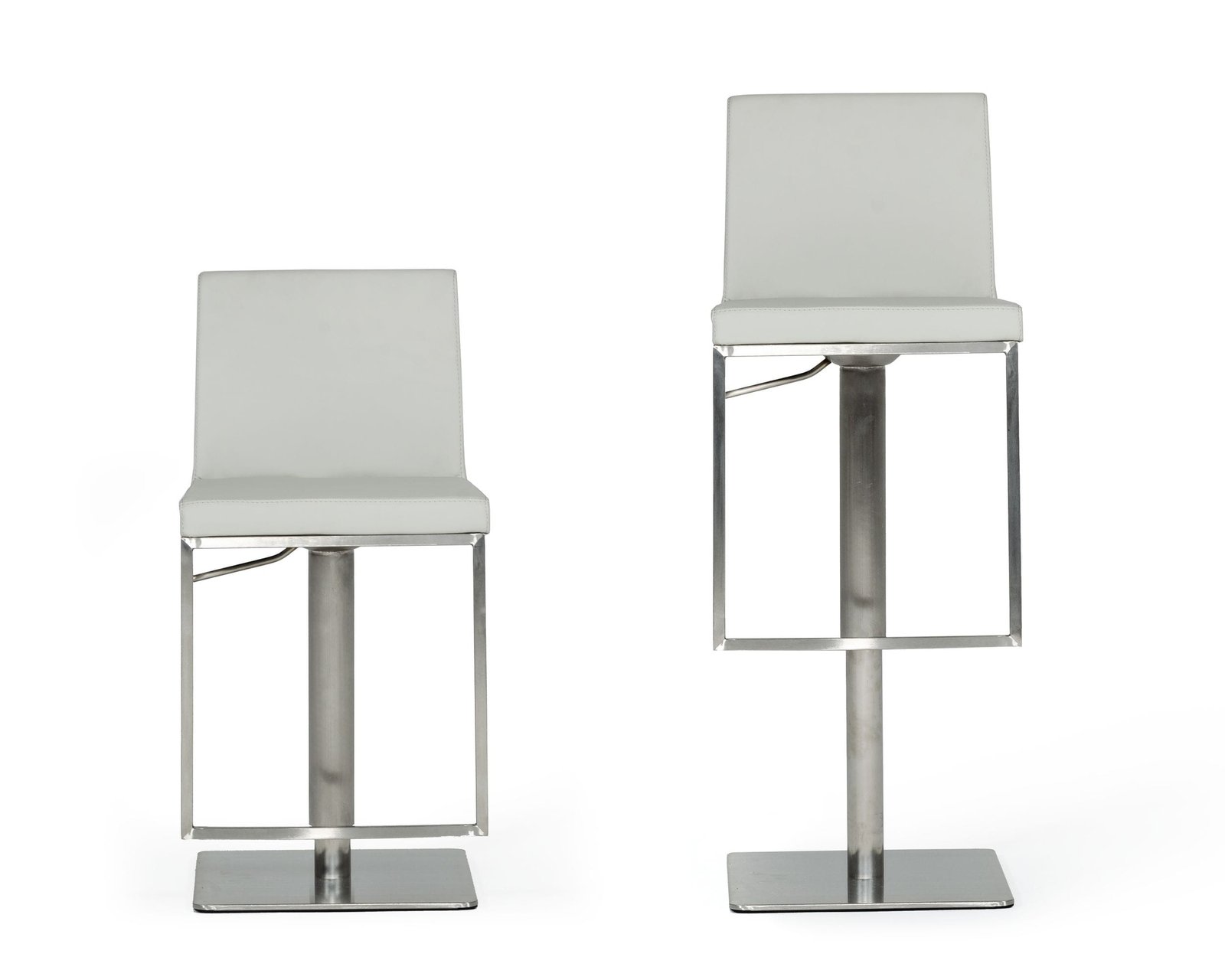 Modrest Folsum - Taburete de bar moderno de acero inoxidable cepillado y gris claro - Image 4