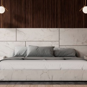 Nova Domus Marbella - Juego de cama italiano moderno de mármol sintético blanco