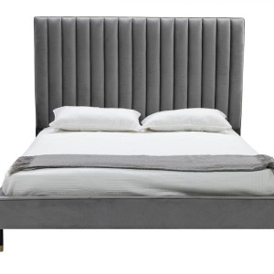 Modrest Hemlock - Recámara moderna de terciopelo gris