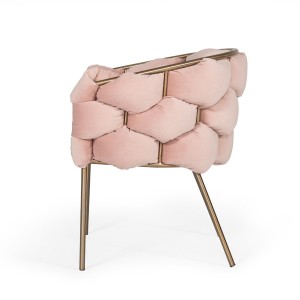 Modrest Debra - Silla de comedor moderna de tela rosa