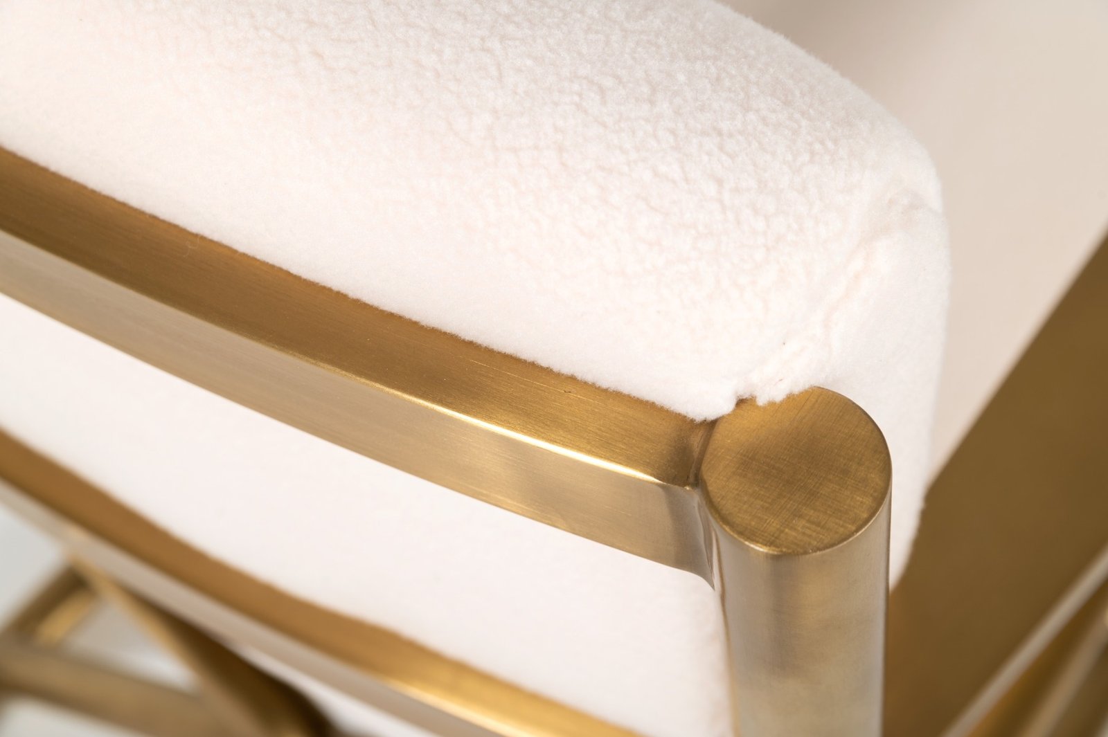Modrest Haxtun - Silla decorativa Sherpa color crema moderna - Image 2