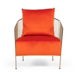 Modrest Loveland - Silla decorativa de terciopelo naranja Glam