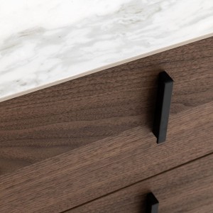 Modrest Chelton - Cómoda contemporánea de cerámica blanca y nogal