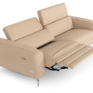 Lamod Italia Turin - Sofá Reclinable 2 Plazas 91" Piel Capuchino