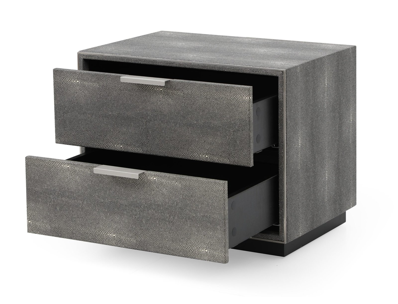 Modrest Dynasty - Mesita de noche moderna de dos cajones Shagreen - Image 2