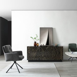 Modrest Jonah: buffet moderno en negro y dorado