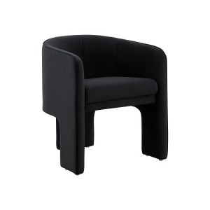 Silla decorativa Modrest Kyle moderna de terciopelo negro