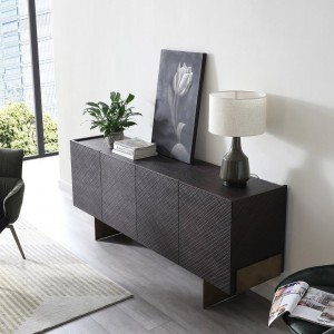 Modrest Gerald: buffet moderno de fresno marrón y cobre antiguo