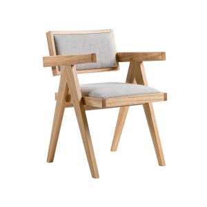 Modrest Fern - Juego de 2 sillas de comedor modernas en color natural y beige