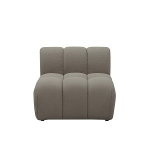 Divani Casa Juniper - Asiento modular sin brazos de tela gris moderno