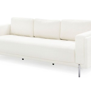 Divani Casa Schmidt - Sofá moderno de tela color blanco roto