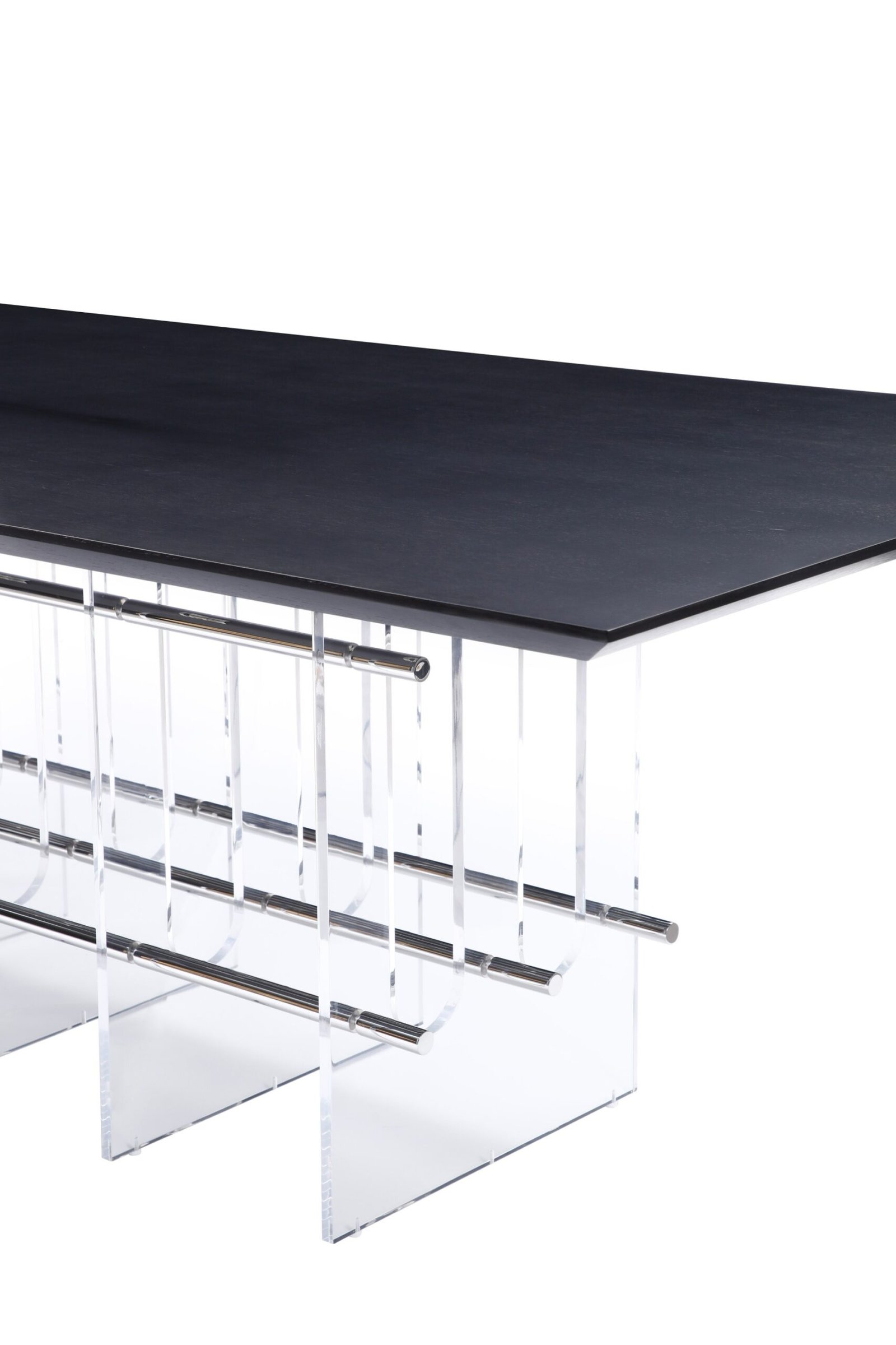 Modrest Inverness - Mesa de comedor contemporánea de roble negro + acrílico - Image 3