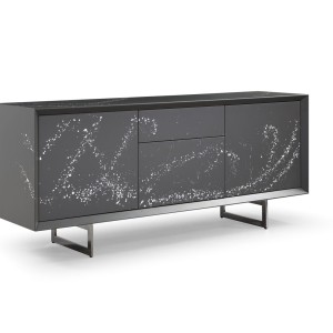 Modrest Hawick - Buffet de pintura contemporánea gris oscuro + blanco abstracto