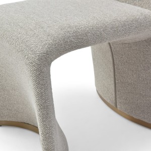 Silla de comedor Modrest Kenda contemporánea en gris y oro cepillado (juego de 2)