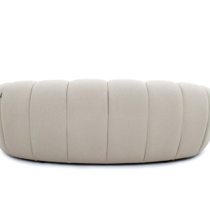 Divani Casa Yolonda - Sofá de dos plazas moderno de tela beige curvado