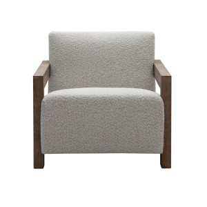 Modrest Rosen - Tela beige moderna + silla decorativa de roble gris