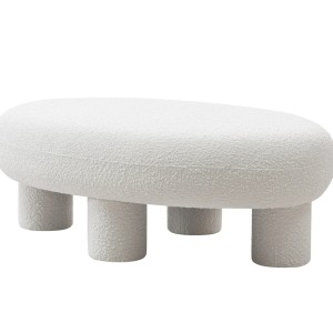 Modrest Gaynes - Banco moderno de tela color blanquecino