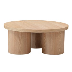 Modrest Babson - Mesa de centro redonda moderna de roble natural
