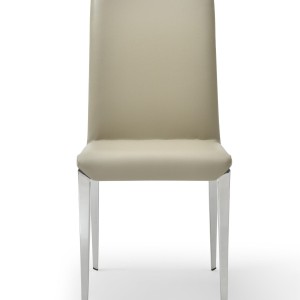 Modrest Taryn - Silla de comedor moderna gris claro + acero inoxidable (juego de 2)