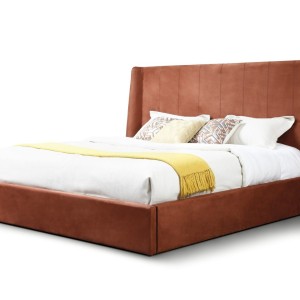 Modrest Roma - Recámara moderna tapizada en microfibra de color naranja quemado